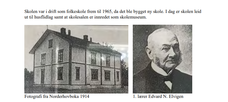 Bildet er en faksimile fra en tilstandsrapport fra Ringerike kommune. Viser Veien gamle skole i svart/hvitt.