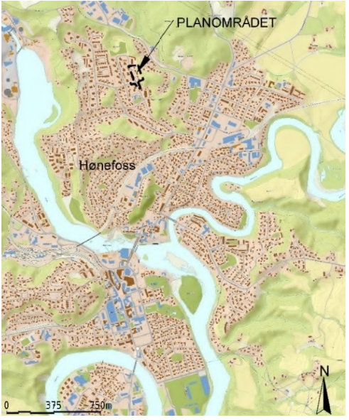 Kartutsnitt Hønefoss.png