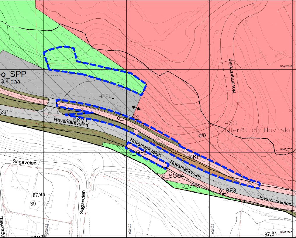 Planavgrensning, endring Hov