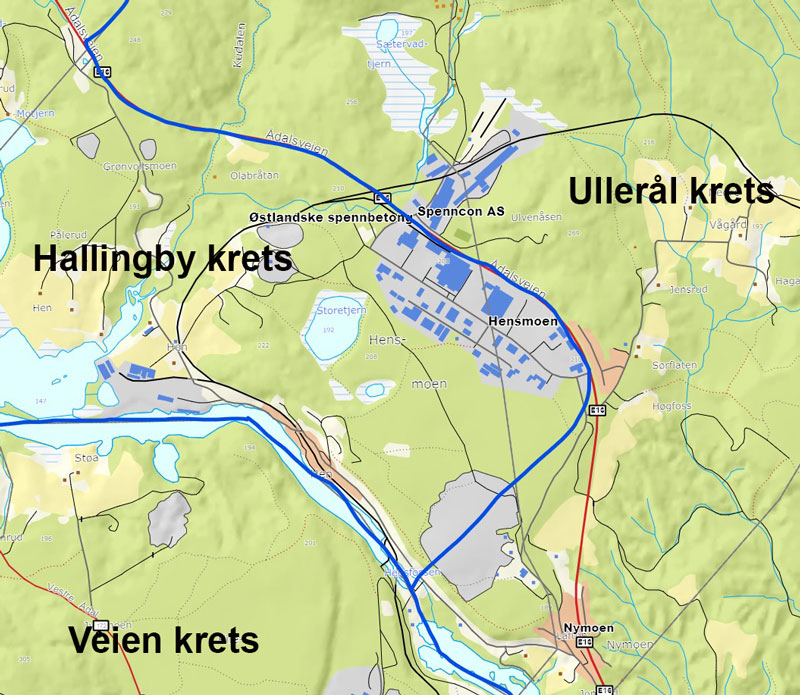 Kretsgrense Hallingby-Ullerål fra 1. august 2020